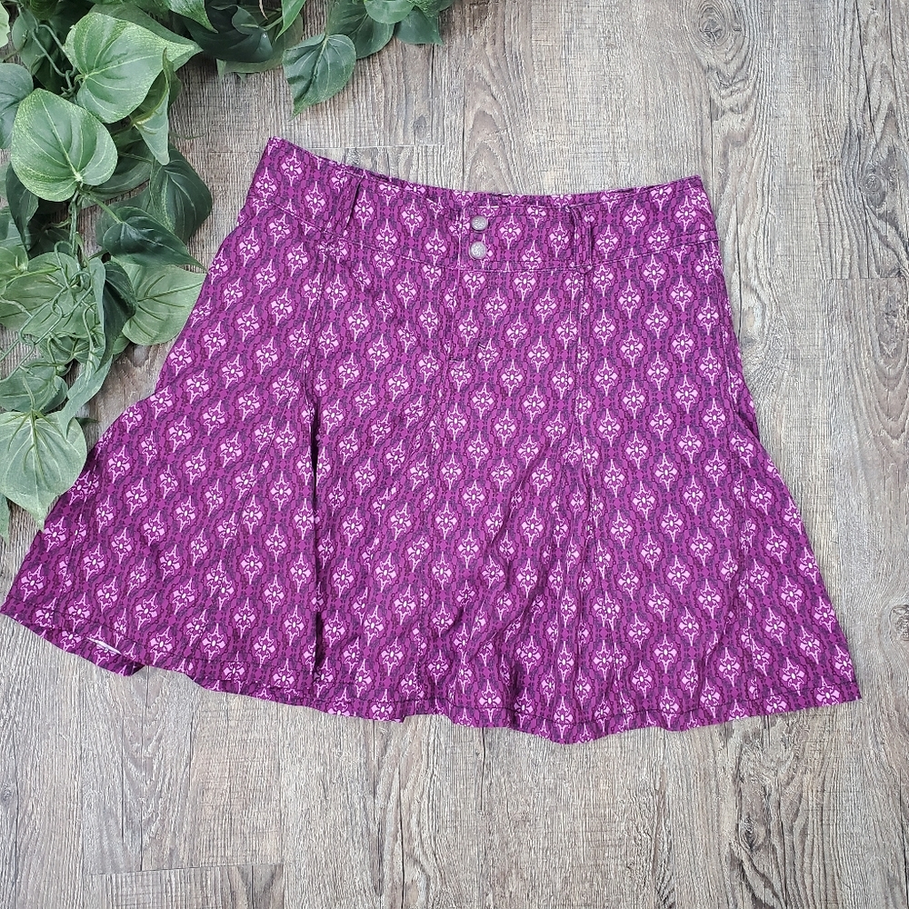 Athleta Skort Whatever Tennis Skirt Flared Geometric Ikat Purple Active Summer